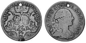1/2 Thaler Principato di Ansbach (1398–1792) Argento Cristiano Federico di Brandeburgo-Ansbach(1736 – 1806)