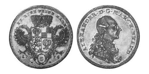 1/2 Thaler Principato di Ansbach (1398–1792) Argento Cristiano Federico di Brandeburgo-Ansbach(1736 – 1806)