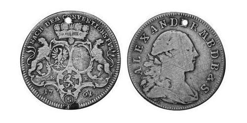 1/2 Thaler Principato di Ansbach (1398–1792) Argento Cristiano Federico di Brandeburgo-Ansbach(1736 – 1806)