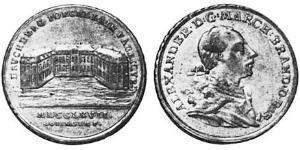 1/2 Thaler Principado de Ansbach (1398–1792) Plata Charles Alexander, Margrave of Brandenburg-Ansbach (1736 – 1806)