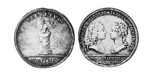 1/2 Thaler Principado de Ansbach (1398–1792) Plata Charles William Frederick, Margrave of Brandenburg-Ansbach (1712 – 1757)