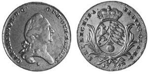 1/2 Thaler Electorate of Bavaria (1623 - 1806) Silver Charles Theodore, Elector of Bavaria (1724 - 1799)
