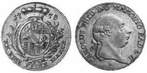 1/2 Thaler Margrave of Baden-Durlach (1535 - 1771) 銀 