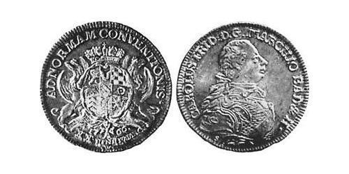 1/2 Thaler Margrave of Baden-Durlach (1535 - 1771) 銀 