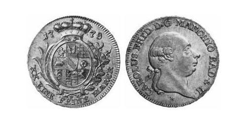 1/2 Thaler Margrave of Baden-Durlach (1535 - 1771) 銀 
