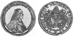 1/2 Thaler 奥格斯堡 (1276 - 1803 Augsburg) 銀 Joseph Ignaz Philipp von Hessen-Darmstadt (1699–1768)