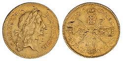 1/2 Гинея Королевство Англия (927-1649,1660-1707) Золото Карл II (1630-1685)