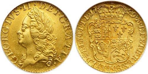 1/2 Гинея Королевство Великобритания (1707-1801) Золото Георг II (1683-1760)