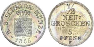 1/2 Грош Королівство Саксонія (1806 - 1918)  