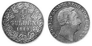 1/2 Гульден Великое герцогство Баден (1806-1918) Серебро 