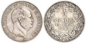 1/2 Гульден Пруссия (королевство) (1701-1918) Серебро Фридрих Вильгельм IV (1795 - 1861)