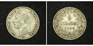 1/2 Гульден Королівство Вюртемберг Срібло William I of Württemberg