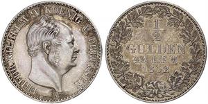1/2 Гульден Королівство Пруссія (1701-1918) Срібло Фрідріх Вільгельм IV (1795 - 1861)