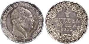 1/2 Гульден Королівство Пруссія (1701-1918) Срібло Фрідріх Вільгельм IV (1795 - 1861)