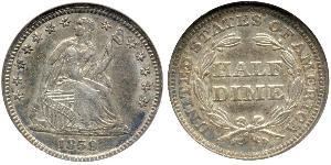 1/2 Дайм / 5 Цент США (1776 - ) Мідь/Срібло 
