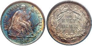 1/2 Дайм / 5 Цент США (1776 - ) Мідь/Срібло 