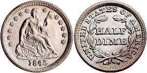 1/2 Дайм / 5 Цент США (1776 - ) Серебро/Медь 