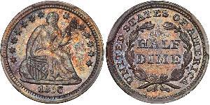 1/2 Дайм / 5 Цент США (1776 - ) Серебро/Медь 