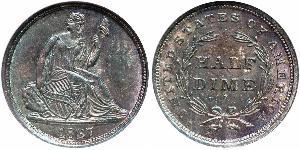 1/2 Дайм / 5 Цент США (1776 - ) Серебро/Медь 