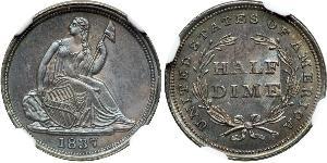 1/2 Дайм / 5 Цент США (1776 - ) Серебро/Медь 