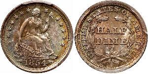 1/2 Дайм / 5 Цент США (1776 - ) Серебро/Медь 