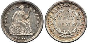1/2 Дайм / 5 Цент США (1776 - ) Серебро/Медь 