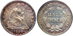 1/2 Дайм / 5 Цент США (1776 - ) Серебро/Медь 