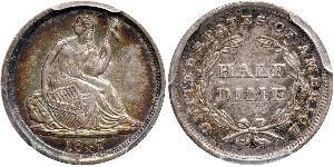 1/2 Дайм / 5 Цент США (1776 - ) Серебро/Медь 
