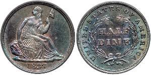 1/2 Дайм / 5 Цент США (1776 - ) Серебро/Медь 