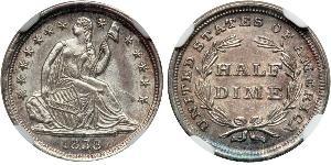 1/2 Дайм / 5 Цент США (1776 - ) Серебро/Медь 