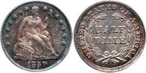 1/2 Дайм / 5 Цент США (1776 - ) Серебро/Медь 
