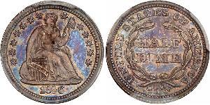 1/2 Дайм / 5 Цент США (1776 - ) Серебро/Медь 