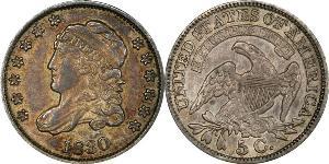 1/2 Дайм / 5 Цент США (1776 - ) Серебро/Медь 