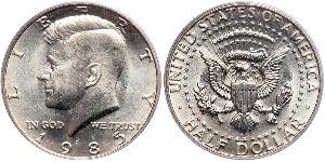 1/2 Долар США (1776 - ) Срібло Джон Фітцджеральд Кеннеді  (1917-1963)