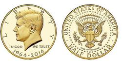 1/2 Доллар США (1776 - ) Золото Джон Фицджеральд Кеннеди (1917-1963)