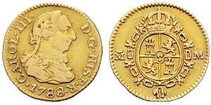 1/2 Ескудо Іспанська Імперія (1700 - 1808) Золото Карл III король Іспанії (1716 -1788)