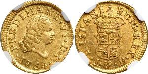 1/2 Ескудо Іспанська Імперія (1700 - 1808) Золото Фердинанд VII король Іспанії (1784-1833)