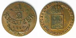 1/2 Крейцер Австрійська імперія (1804-1867)  Francis II, Holy Roman Emperor (1768 - 1835)