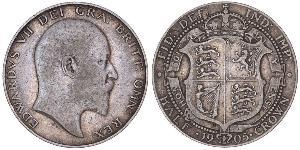 1/2 Крона(английская) Соединённое королевство Великобритании и Ирландии (1801-1922) Серебро Эдуард VII (1841-1910)