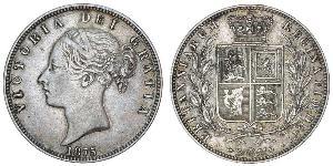 1/2 Крона(английская) Соединённое королевство Великобритании и Ирландии (1801-1922) Серебро Виктория (1819 - 1901)