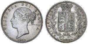 1/2 Крона(английская) Соединённое королевство Великобритании и Ирландии (1801-1922) Серебро Виктория (1819 - 1901)