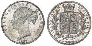 1/2 Крона(английская) Соединённое королевство Великобритании и Ирландии (1801-1922) Серебро Виктория (1819 - 1901)