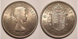 1/2 Крона(англійська) Велика Британія (1922-) Нікель/Мідь Єлизавета II (1926-2022)