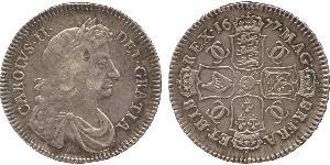 1/2 Крона(англійська) Королівство Англія (927-1649,1660-1707) Срібло Карл II (1630-1685)