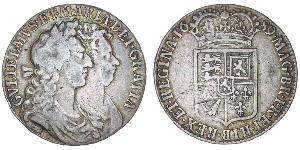 1/2 Крона(англійська) Королівство Англія (927-1649,1660-1707) Срібло Вільгельм III (1650-1702)