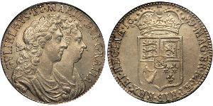 1/2 Крона(англійська) Королівство Англія (927-1649,1660-1707) Срібло Вільгельм III (1650-1702)