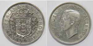 1/2 Крона(англійська) Нова Зеландія Срібло Георг VI (1895-1952)