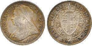 1/2 Крона(англійська) Сполучене королівство Великобританії та Ірландії (1801-1922) Срібло Вікторія (1819 - 1901)