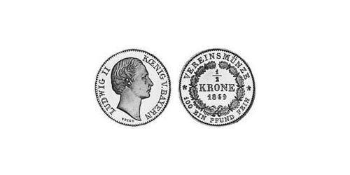1/2 Крона Королівство Баварія (1806 - 1918) Золото Людвіг II (король Баварії)(1845 – 1886)