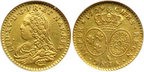 1/2 Луидор Королевство Франция (843-1791) Золото Людовик XV (1710-1774)
